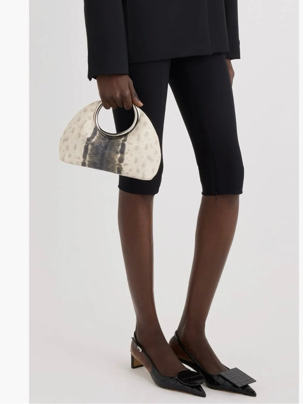 Jacquemus Le Petit Calino Snakeskin Embossed Leather Top Handle Bag NWT